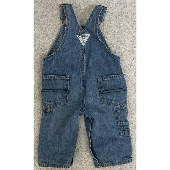 Oshkosh B'gosh Vestback Overalls Size 6 Months Vintage Clover Buttons - Picture 3 of 3